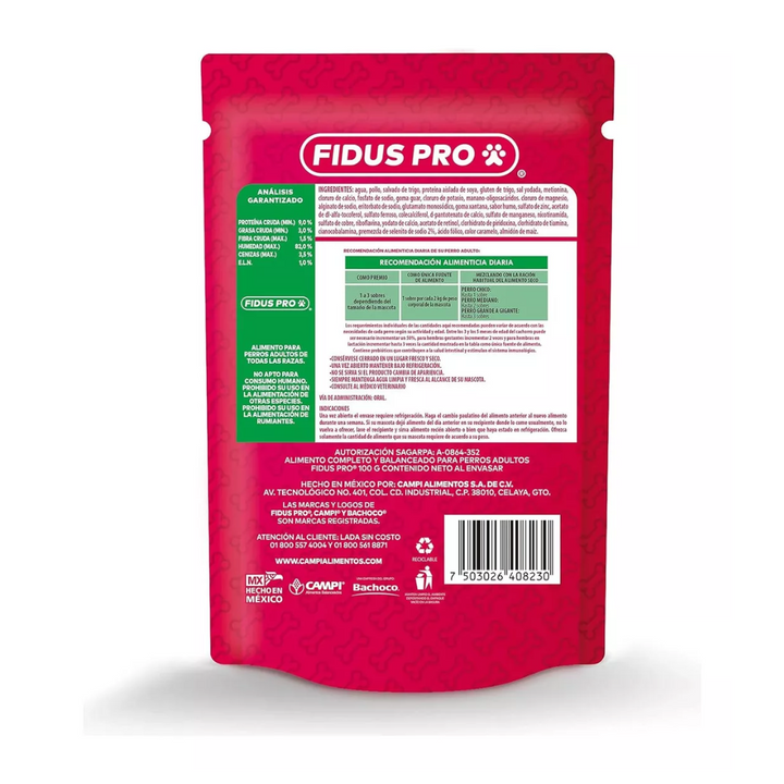 Campi Fidus Pro Cachorro Pouch Pollo 100 g