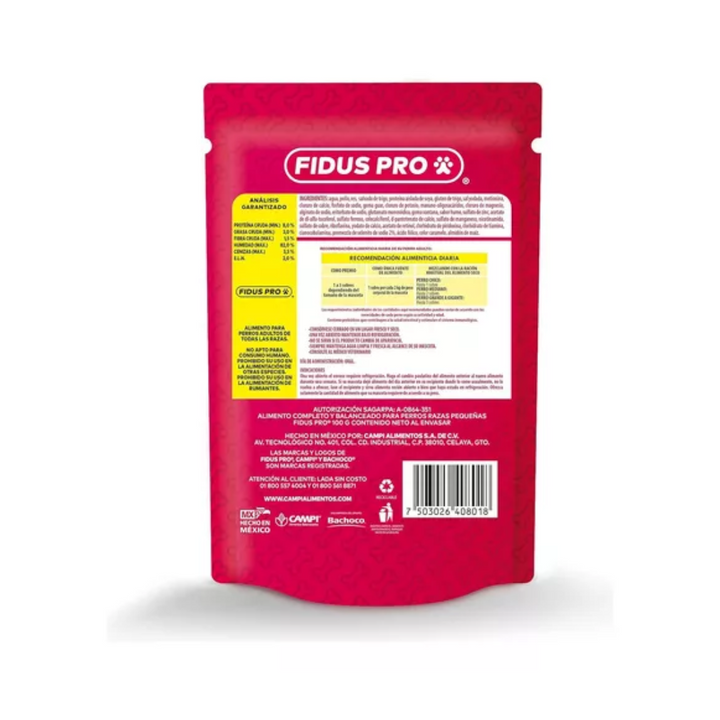 Campi Fidus Pro Razas Pequeñas Pouch Res 100 g