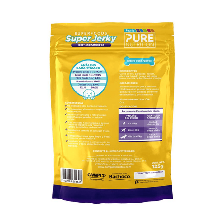 Campi Pearl's Pure Nutrition Super Jerky Beef y Chickpea 125g
