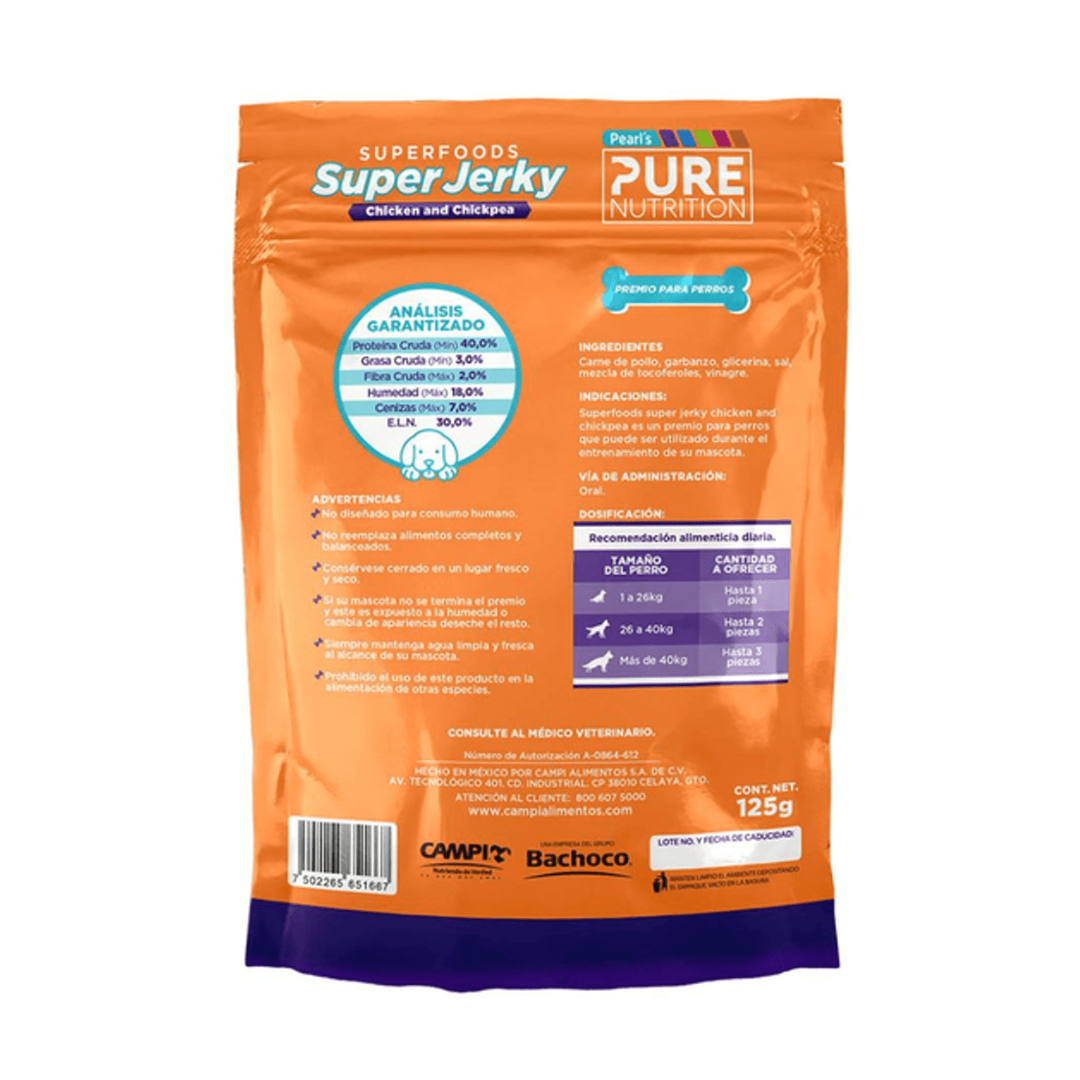 Campi Pearl's Pure Nutrition Super Jerky Chicken y Chickpea 125g