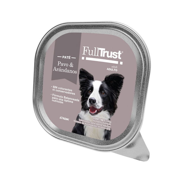 FullTrust Alimento Húmedo Pavo y Arándanos para Perro Adulto 100 g