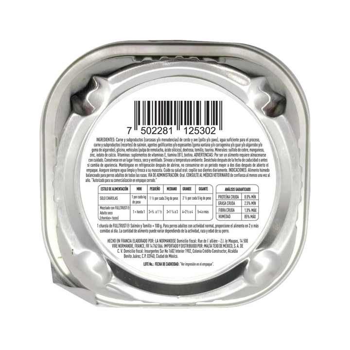 FullTrust Alimento Húmedo Salmón y Tomillo para Perro Adulto 100 g