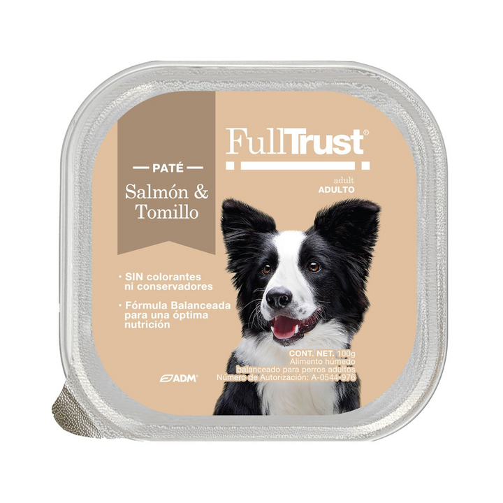 FullTrust Alimento Húmedo Salmón y Tomillo para Perro Adulto 100 g