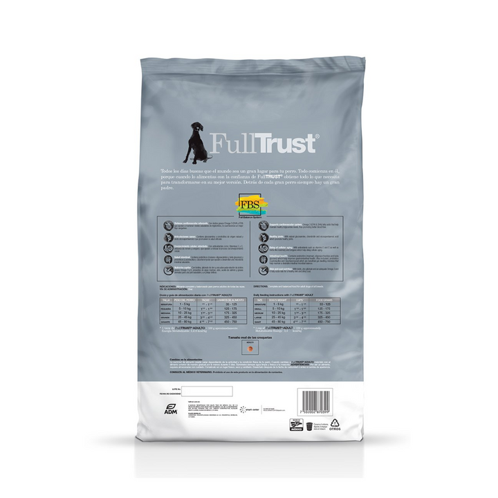 FullTrust Alimento para Perro Adulto Raza Mediana/Grande Receta Pollo y Res