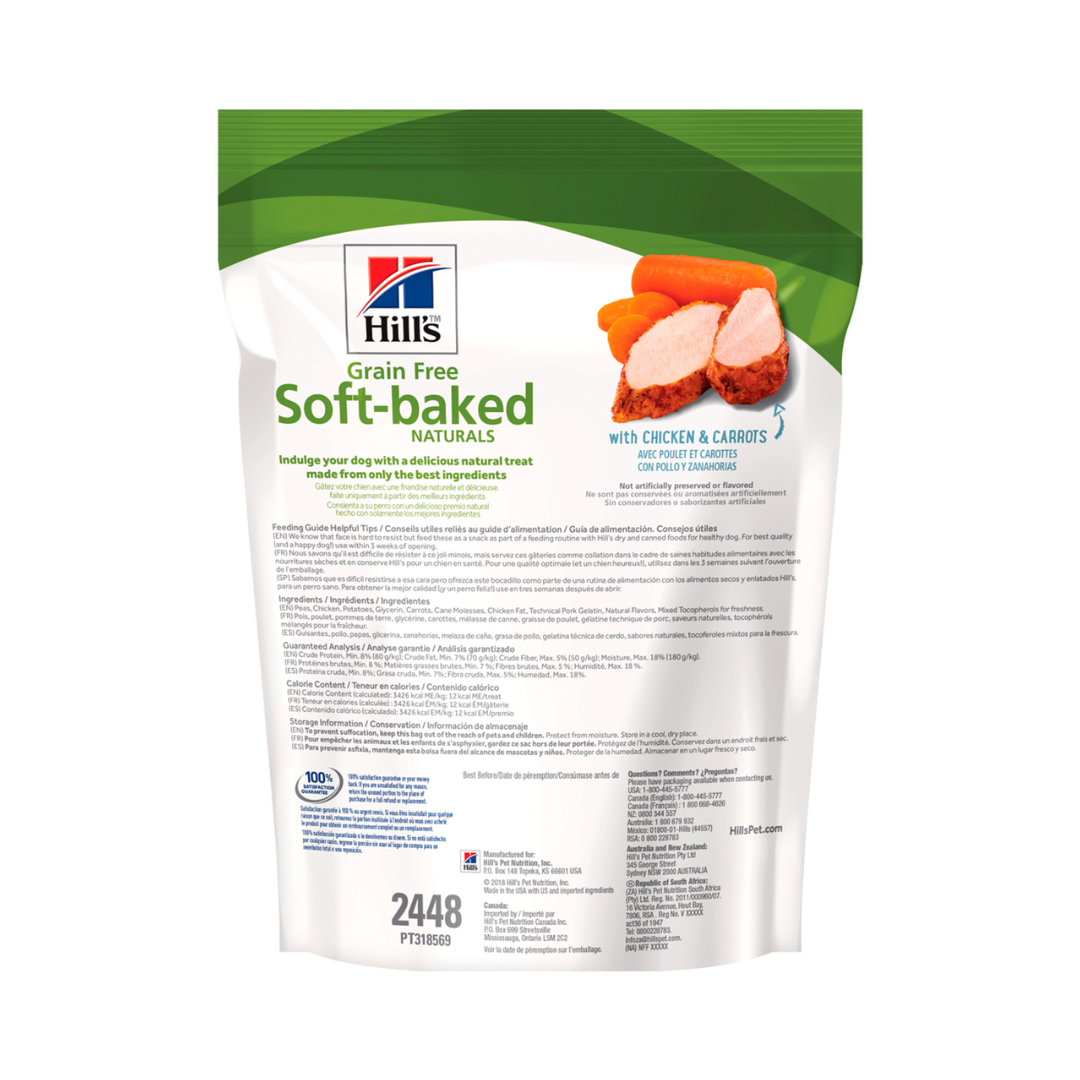 Hill's Grain Free Soft-Baked Premios Sin Granos para Perro Receta Pollo y Zanahoria, 227 g