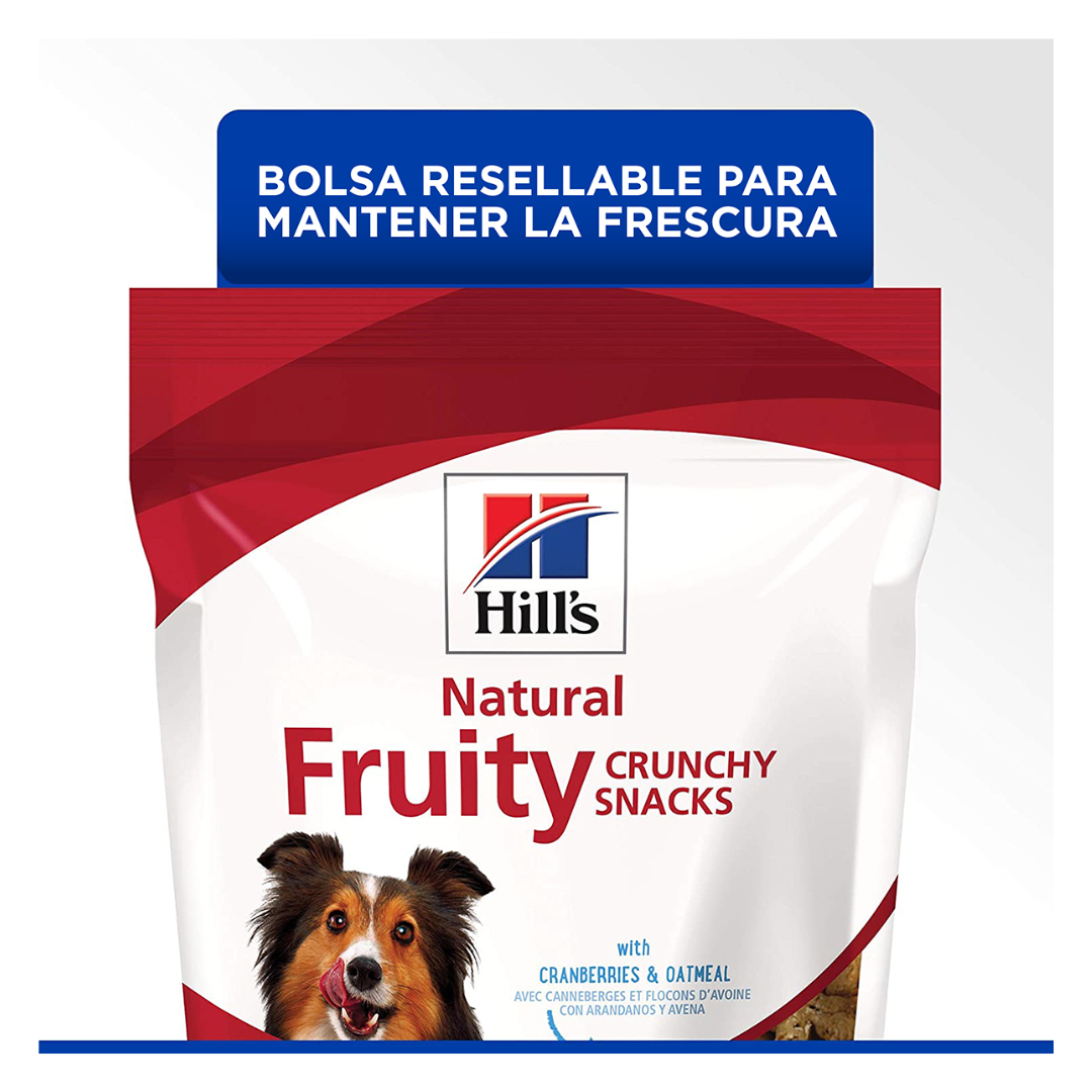 Hill's Natural Fruity Snacks Premios Crujientes para Perro Receta Arándano y Avena, 230 g