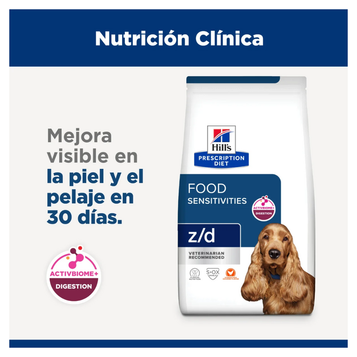 Hill's Prescription Diet z/d Croquetas para Alergias Alimentarias para Perro Adulto Receta Pollo,