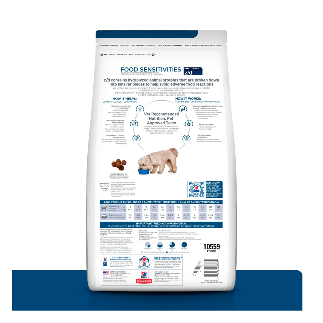Hill's Prescription Diet z/d Food Sentivities Alergias Alimentarias para Perro Adulto Raza Pequeña