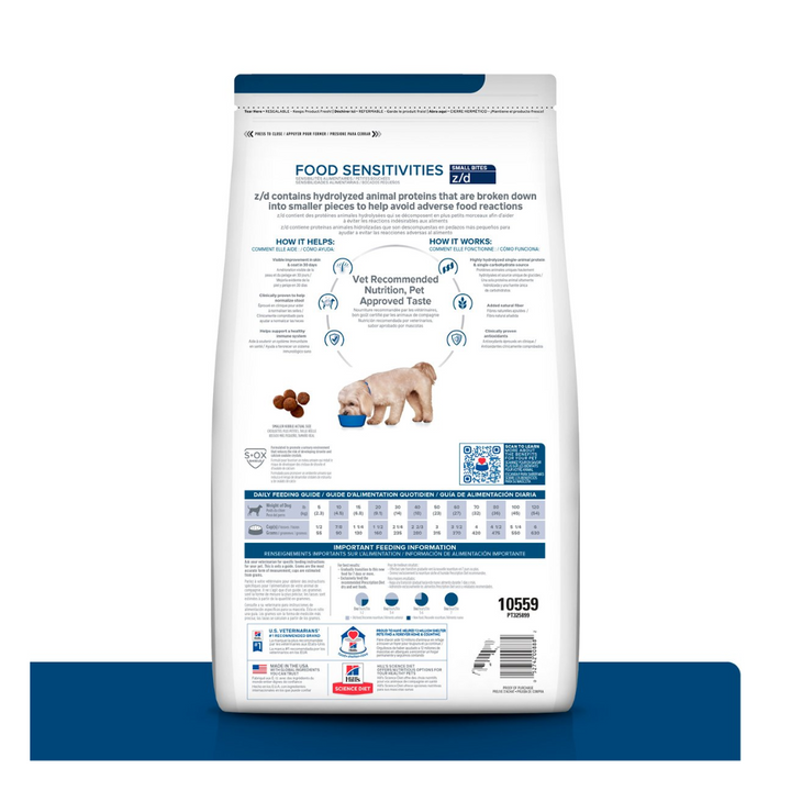 Hill's Prescription Diet z/d Food Sentivities Alergias Alimentarias para Perro Adulto Raza Pequeña