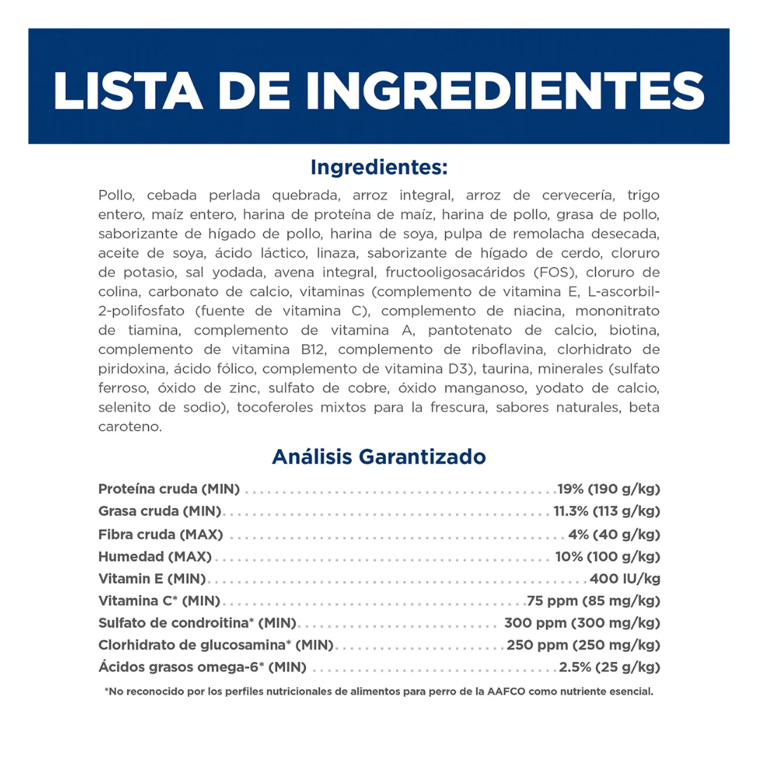 Hill's Science Diet Large Breed Alimento Seco para Perro Adulto Raza Grande Receta Pollo