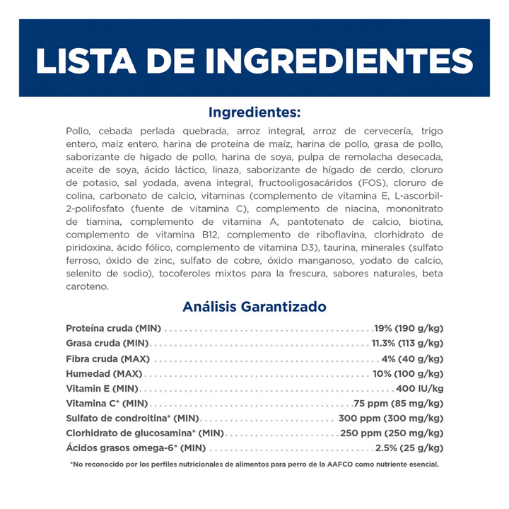 Hill's Science Diet Large Breed Alimento Seco para Perro Adulto Raza Grande Receta Pollo