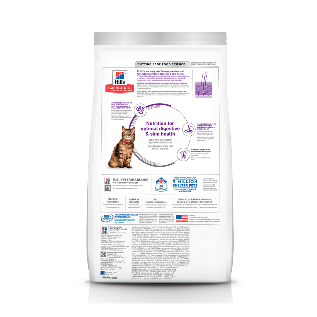 Hill's Science Diet Sensitive Stomach & Skin Alimento Piel y Estómago Sensibles para Gato Adulto, 7 kg