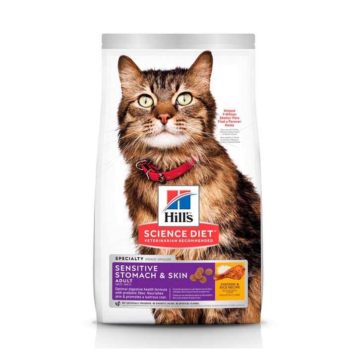 Hill's Science Diet Sensitive Stomach & Skin Alimento Piel y Estómago Sensibles para Gato Adulto, 7 kg