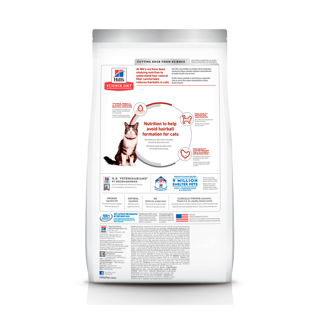 Hill's Science Diet Hairball Control Alimento Seco Control de Bolas de Pelo para Gato Adulto