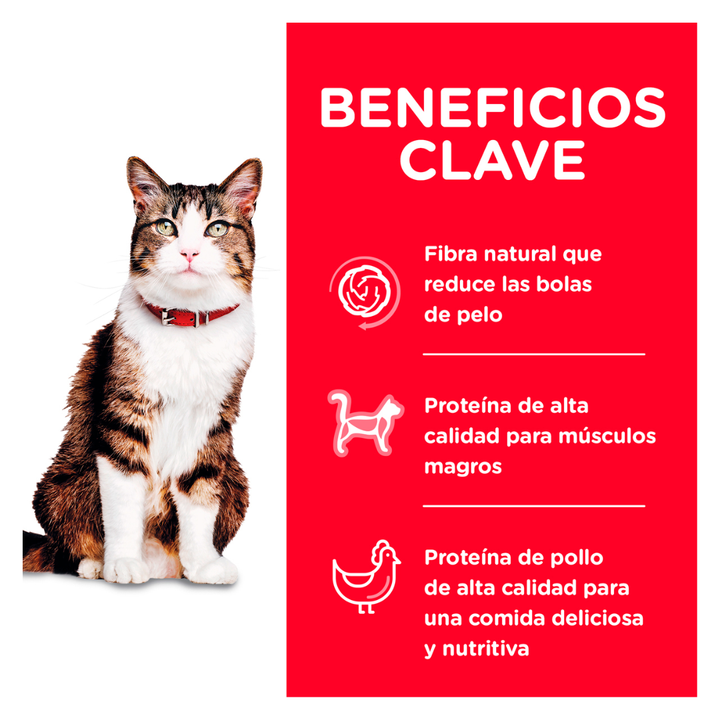 Hill's Science Diet Hairball Control Alimento Seco Control de Bolas de Pelo para Gato Adulto