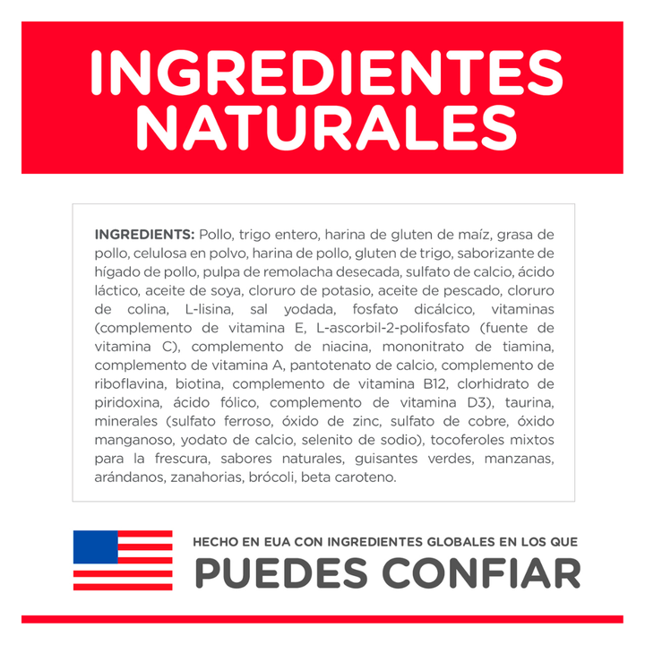 Hill's Science Diet Hairball Control Alimento Seco Control de Bolas de Pelo para Gato Adulto