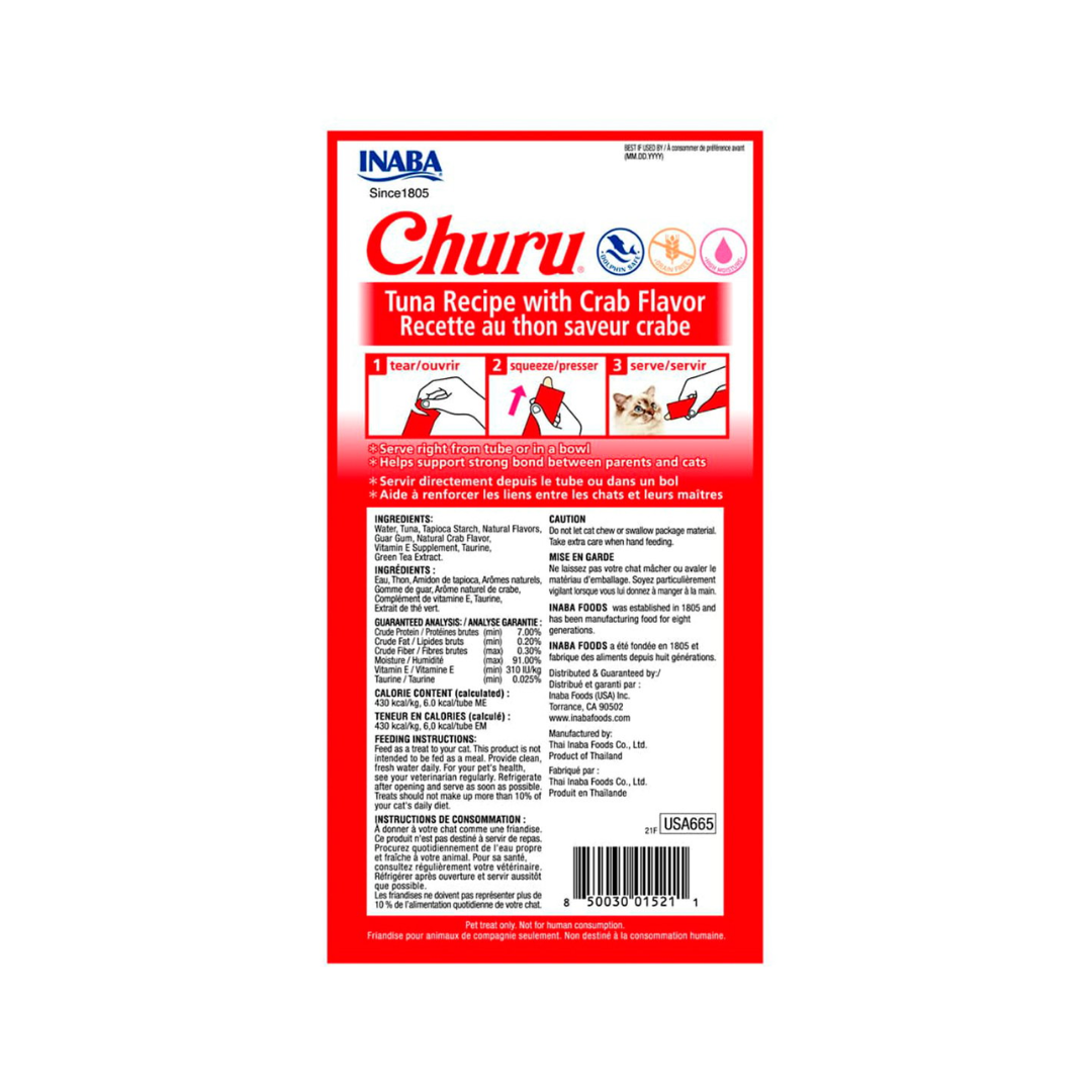 Inaba Churu Atún con Cangrejo Premio Cremoso Natural para Gato 4 pzas