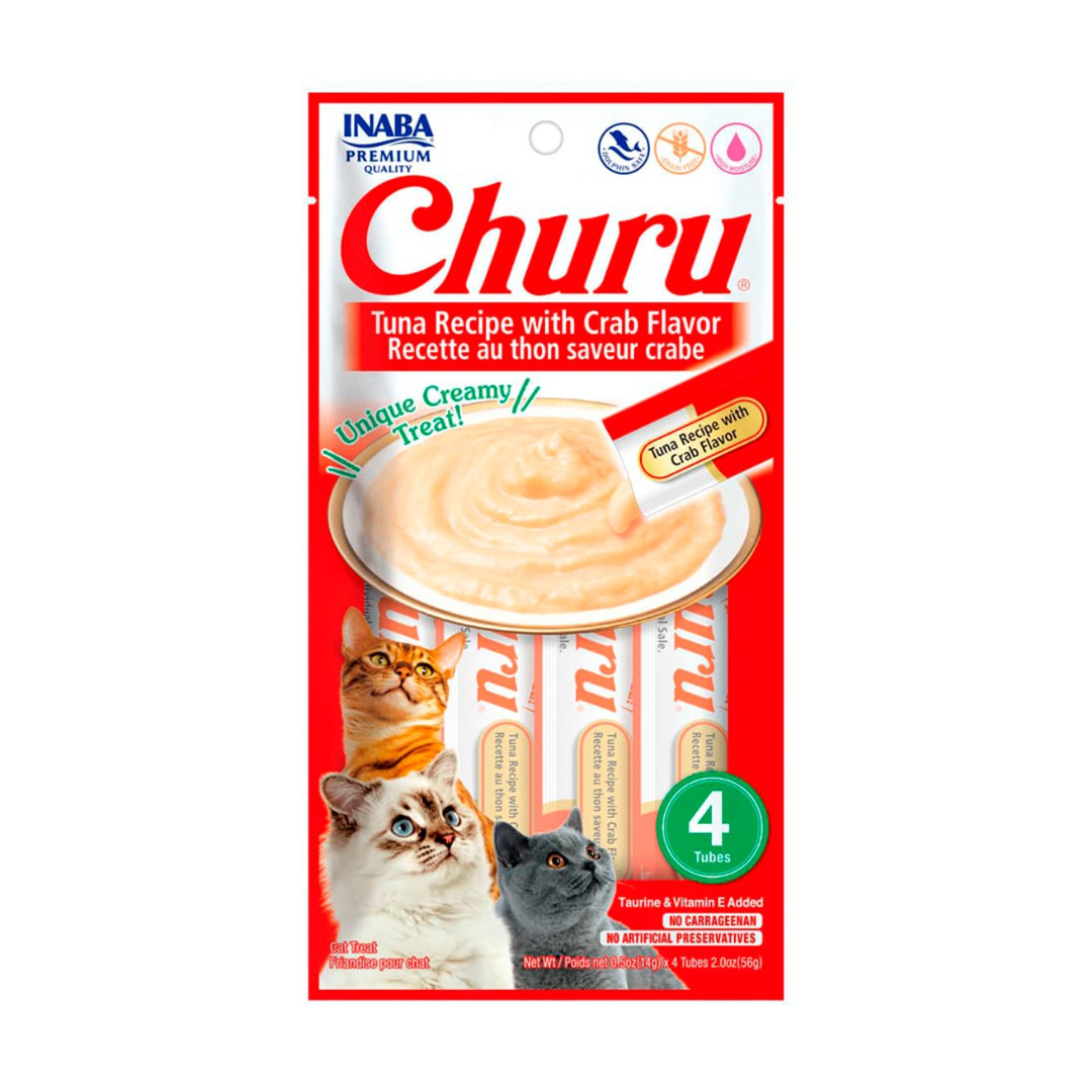 Inaba Churu Atún con Cangrejo Premio Cremoso Natural para Gato 4 pzas
