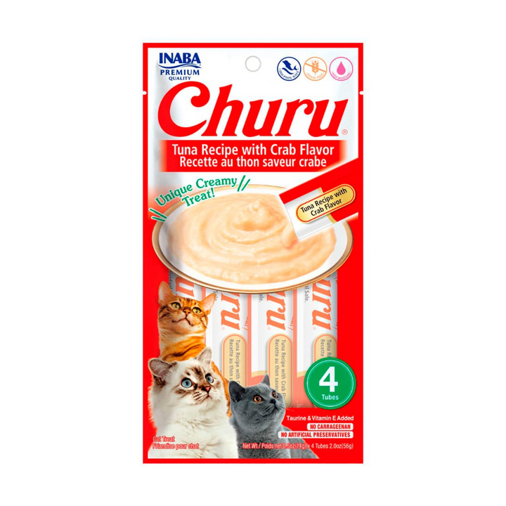 Inaba Churu Atún con Cangrejo Premio Cremoso Natural para Gato 4 pzas