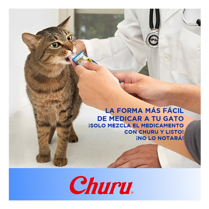 Inaba Churu Atún y Salmón Premio Cremoso Natural para Gato 4 pzas