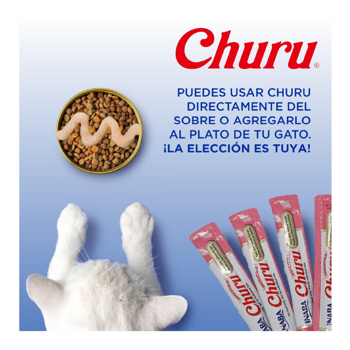 Inaba Churu Atún y Salmón Premio Cremoso Natural para Gato 4 pzas