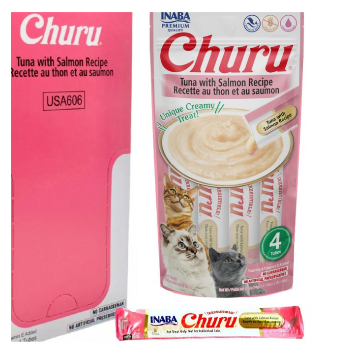 Inaba Churu Atún y Salmón Premio Cremoso Natural para Gato 4 pzas