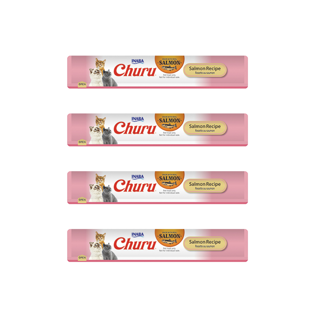 Inaba Churu Premio Cremoso Natural para Gato Receta Salmón 4 pzas