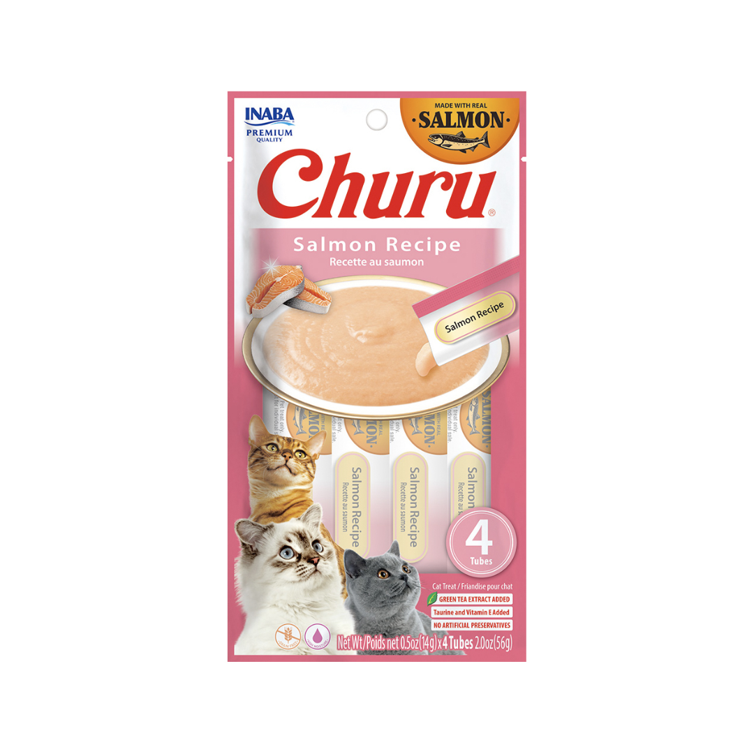 Inaba Churu Premio Cremoso Natural para Gato Receta Salmón 4 pzas