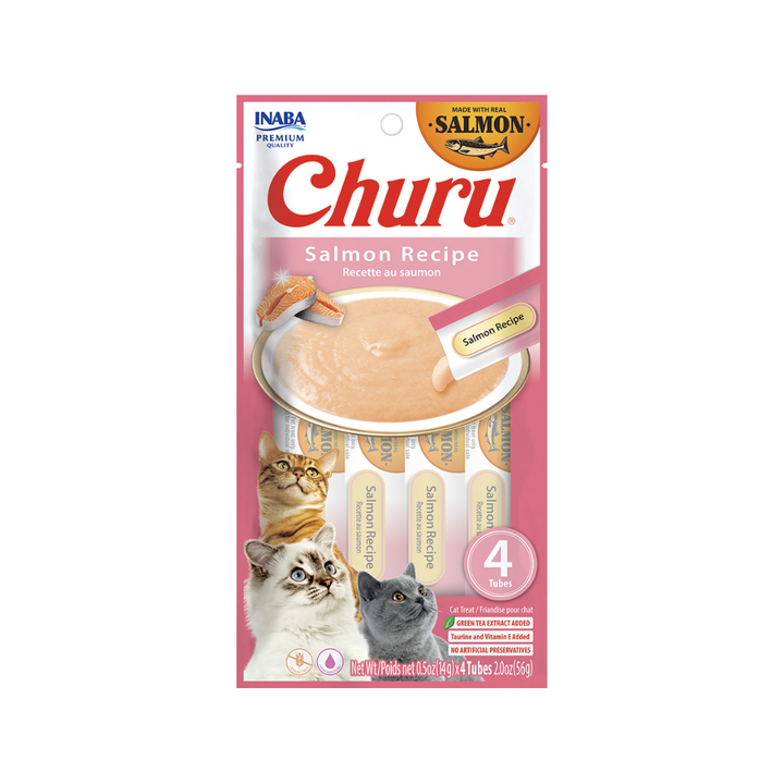 Inaba Churu Premio Cremoso Natural para Gato Receta Salmón 4 pzas