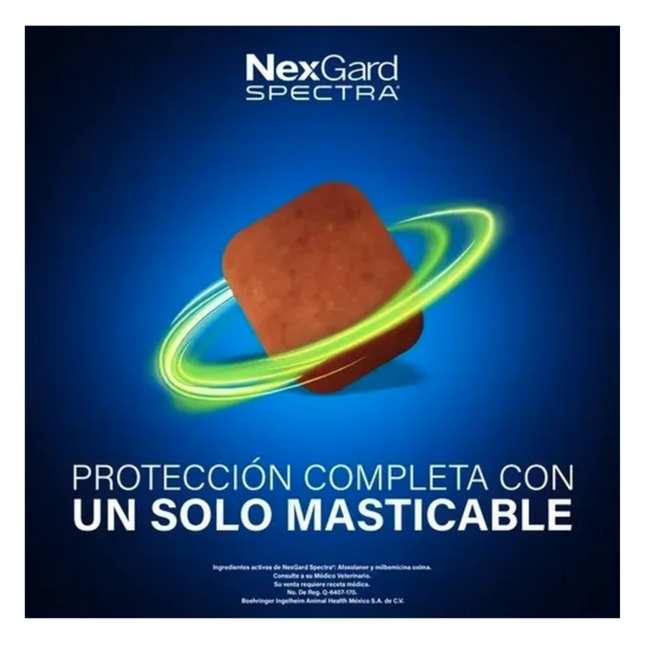 NexGard Spectra Antiplagas Masticable Desparasitante Externo e Interno para Perro Mediano 7.6-15 KG