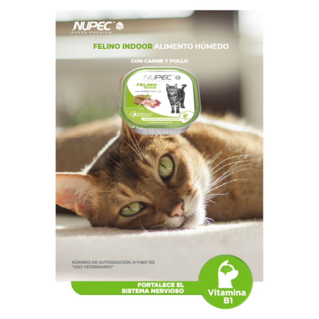 Nupec Felino Indoor con Carne y Pollo 100 g Alimento Humedo