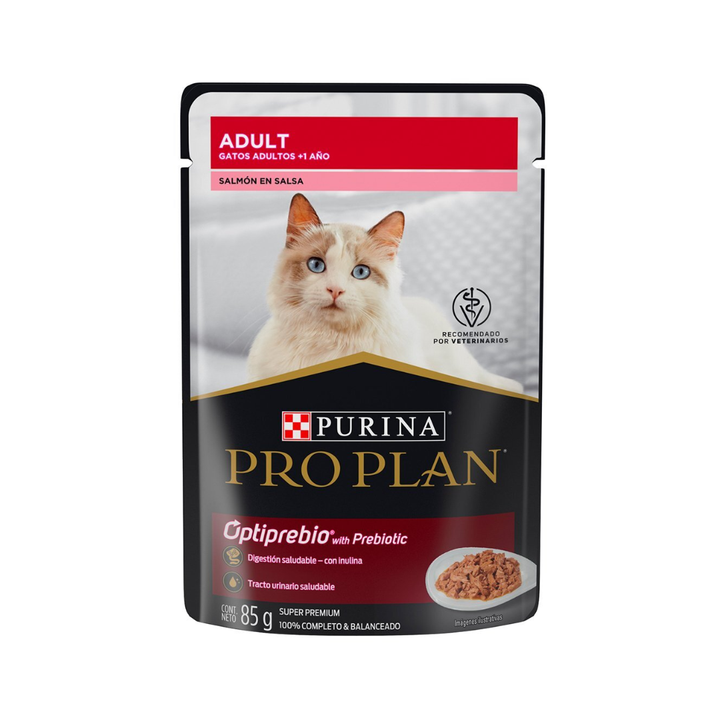 Pro Plan Optiprebio Alimento Húmedo para Gato Adulto Salmón en Salsa, 85 g