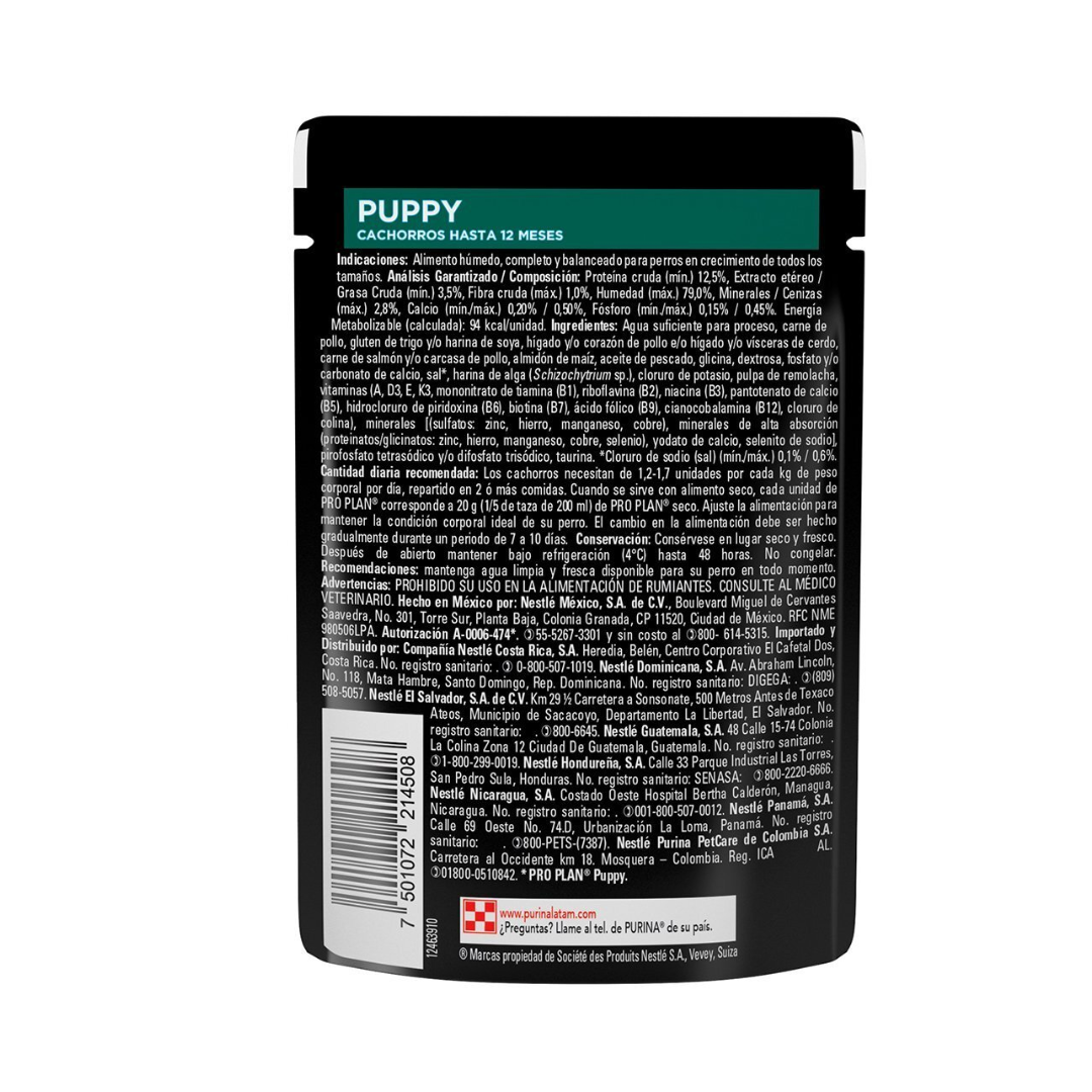 Pro Plan Puppy Optigrowth Alimento Húmedo para Cachorro Receta Pollo en Salsa, 85 g
