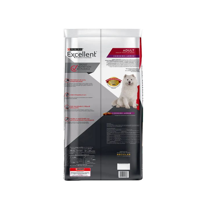 Purina Excellent Adulto Cordero y Arroz Todas Las Razas