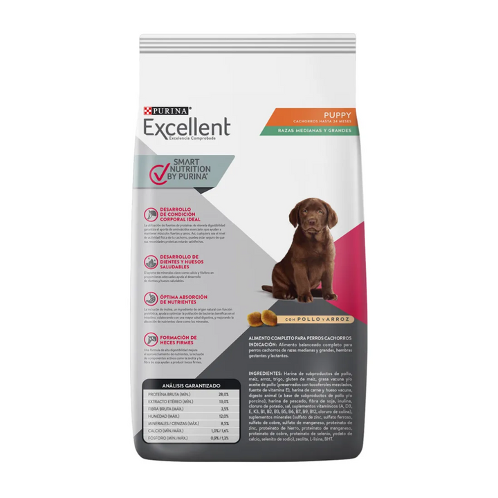 Purina Excellent Puppy Pollo y Arroz Raza Mediana y Grande