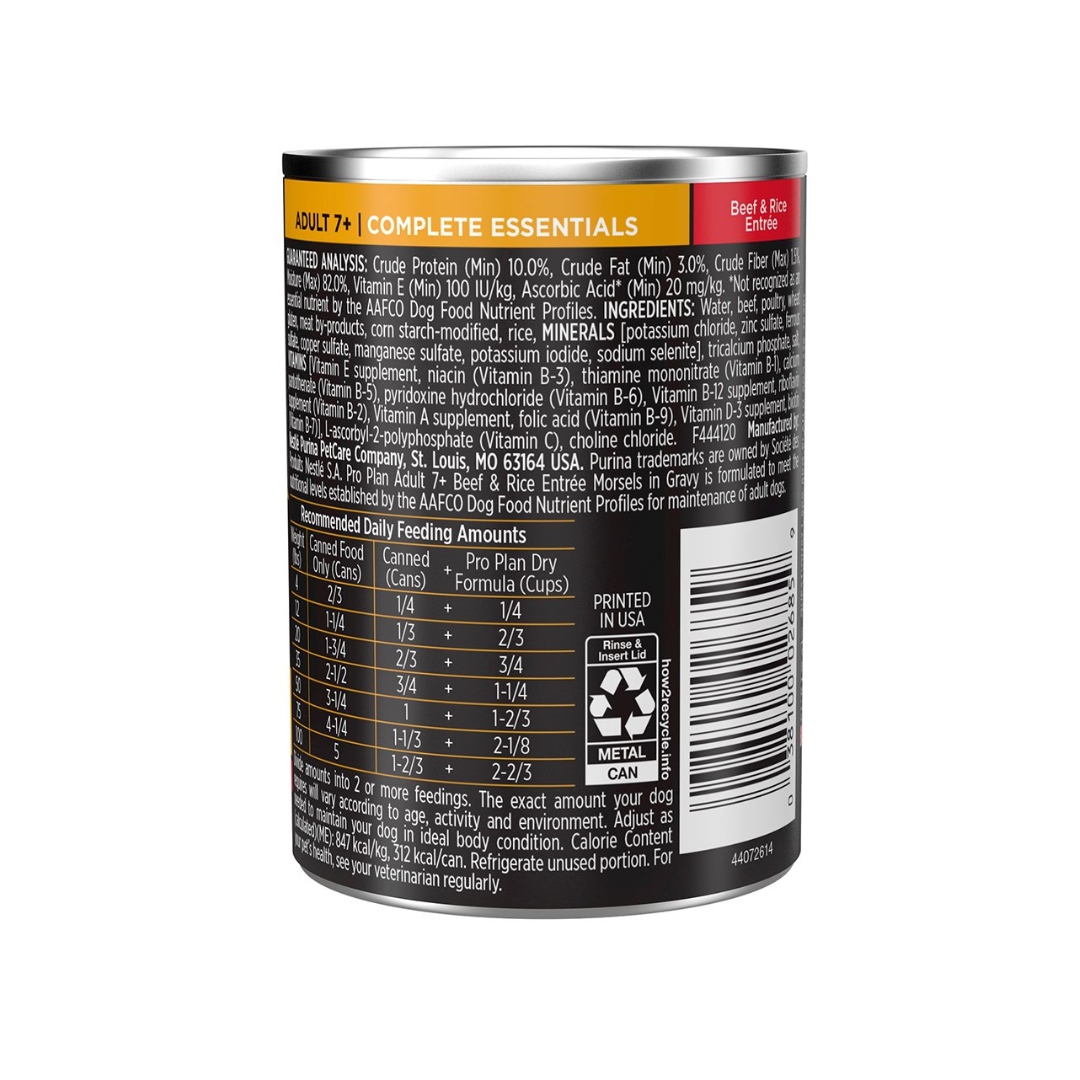 Purina Pro Plan Dog Adult 7+ Beef y Rice Lata 368 g