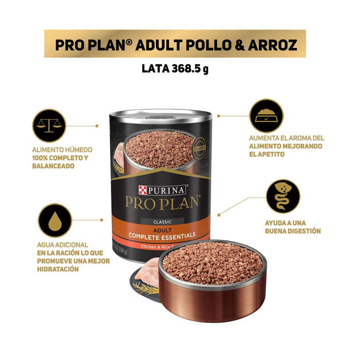 Purina Pro Plan Dog Adult 7+ Beef y Rice Lata 368 g