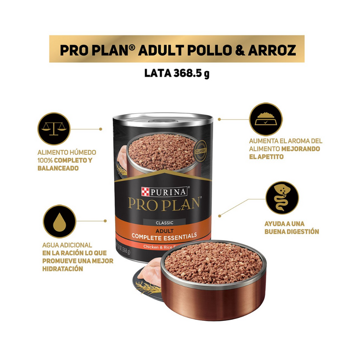Purina Pro Plan Dog Adult Chickent y Rice Lata 368 g