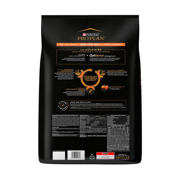 Purina Pro Plan Optiderma Sensitive Skin Perro Cachorro Todas las Razas Salmon y Arroz