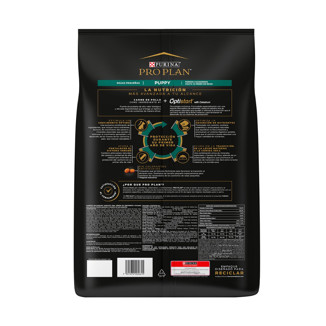 Purina Pro Plan Puppy Optistart Cachorro Raza Pequeña Pollo