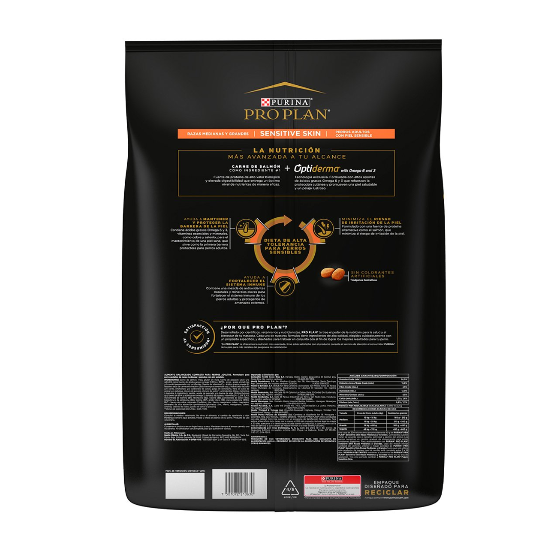 Purina Pro Plan Sensitive Skin Dog Adulto Razas Medianas y Grandes